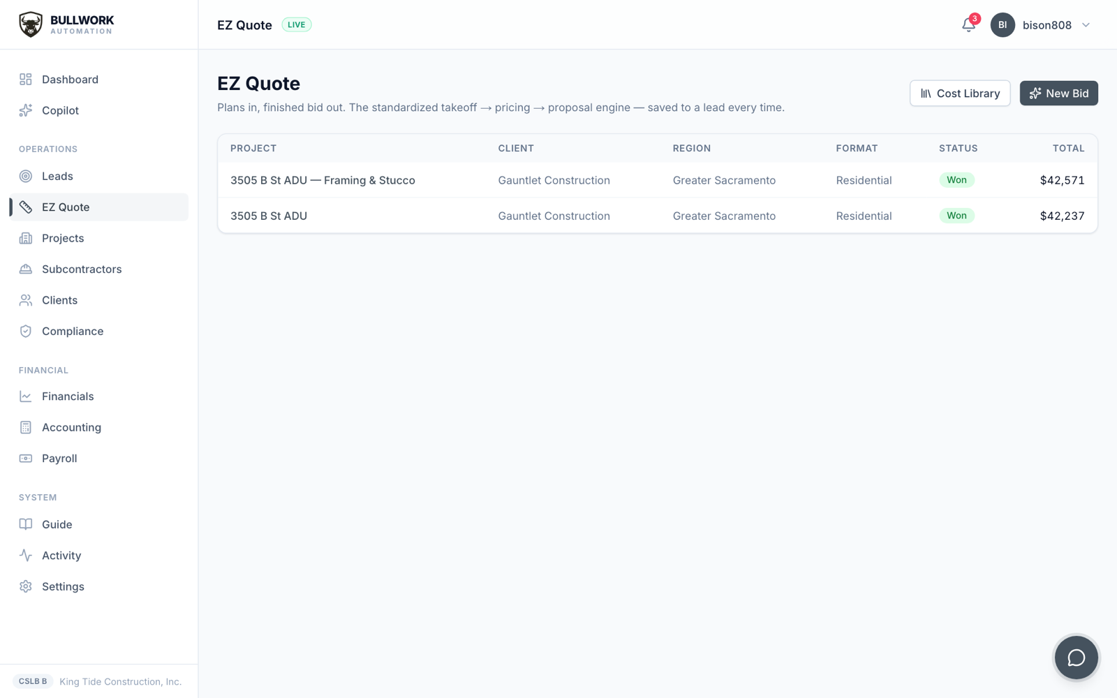Bullwork Automation product screenshot